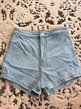 High-Rise Light Blue Women's Denim Shorts